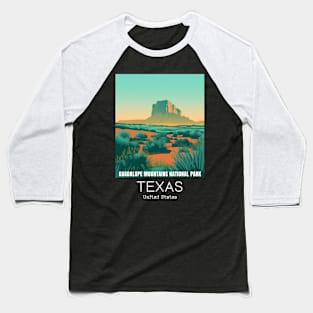 A Vintage Travel Illustration of Guadalupe Mountains National Park - Texas - US Baseball T-Shirt